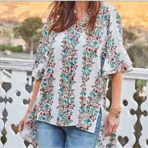 Matilda Jane Our Atlas White Floral Tunic Top